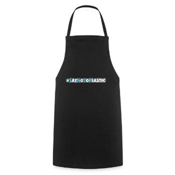 Say No To Plastic Umweltschutz Rettet die Meere - Kochschürze - Schwarz - Vorne - AI Model Male 185 dark (185cm)
