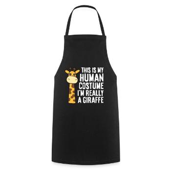 C’est mon costume humain que je suis vraiment - Tablier de cuisine - noir - Devant - AI Model Male 185 dark (185cm)