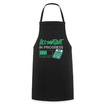 Accountant Bookkeeper Accounting - Cooking Apron - black - Front - AI Model Male 185 dark (185cm)