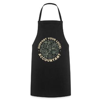 Accountant Bookkeeper Accounting - Cooking Apron - black - Front - AI Model Male 185 dark (185cm)