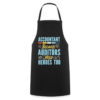 Accountant Bookkeeper Accounting - Kochschürze - Schwarz - Vorne - AI Model Male 185 dark (185cm)