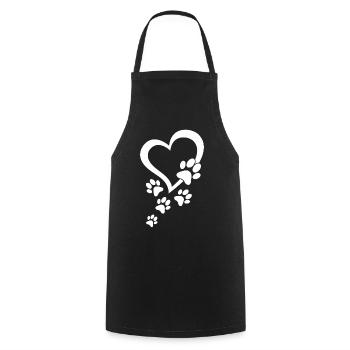 Dog Paw Heart Baby Dogs - Dog Paws Hearts Dog Paw - Kochschürze - Schwarz - Vorne - AI Model Male 185 dark (185cm)