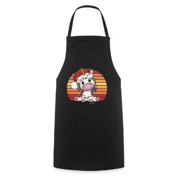 Christmas Unicorn Unicorn Unicorn Pajamas Gift - Cooking Apron - black - Front - AI Model Male 185 dark (185cm)