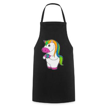 Einhorn Donut - Kochschürze - Schwarz - Vorne - AI Model Male 185 dark (185cm)