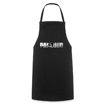le parkour - Tablier de cuisine - noir - Devant - AI Model Male 185 dark (185cm)