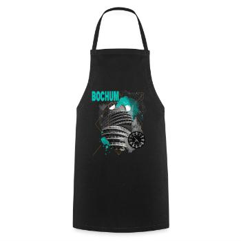 Bochum Deutschland Stadt Skyline Vintage Retro - Kochschürze - Schwarz - Vorne - AI Model Male 185 dark (185cm)
