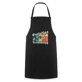 Évolution de la technologie - Tablier de cuisine - noir - Devant - AI Model Male 185 dark (185cm)