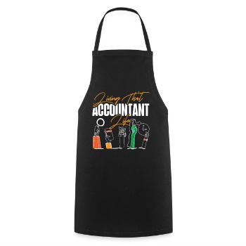 Accountant Bookkeeper Accounting - Cooking Apron - black - Front - AI Model Male 185 dark (185cm)