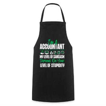 Accountant Bookkeeper Accounting - Cooking Apron - black - Front - AI Model Male 185 dark (185cm)