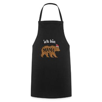 Mamabär Mama Bär Nikolausmütze Heiligabend - Kochschürze - Schwarz - Vorne - AI Model Male 185 dark (185cm)