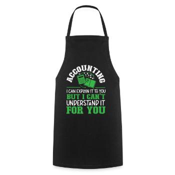 Accountant Bookkeeper Accounting - Cooking Apron - black - Front - AI Model Male 185 dark (185cm)