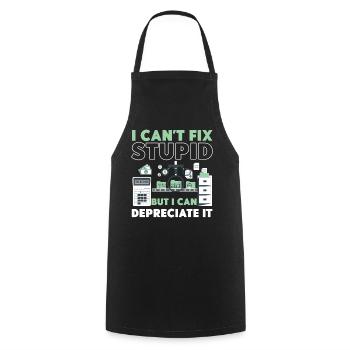 Accountant Bookkeeper Accounting I - Cooking Apron - black - Front - AI Model Male 185 dark (185cm)