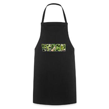 Végétalien - Tablier de cuisine - noir - Devant - AI Model Male 185 dark (185cm)