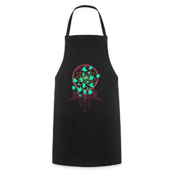 Butterflies in the dream catcher - Cooking Apron - black - Front - AI Model Male 185 dark (185cm)