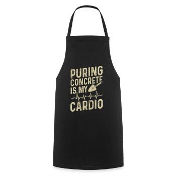 Puring Concrete Is My Cardio Betonbauer - Kochschürze - Schwarz - Vorne - AI Model Male 185 dark (185cm)