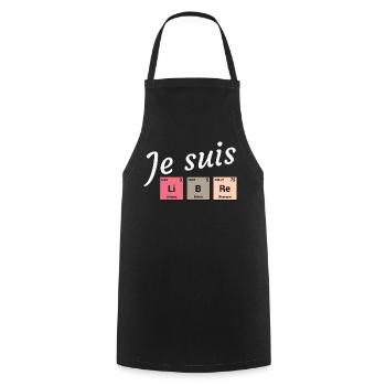 Je suis libre en éléments périodiques - Tablier de cuisine - noir - Devant - AI Model Male 185 dark (185cm)