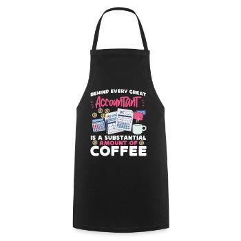 Accountant Bookkeeper Accounting - Cooking Apron - black - Front - AI Model Male 185 dark (185cm)