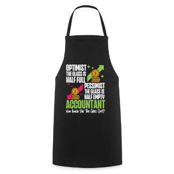 Accountant Bookkeeper Accounting - Cooking Apron - black - Front - AI Model Male 185 dark (185cm)