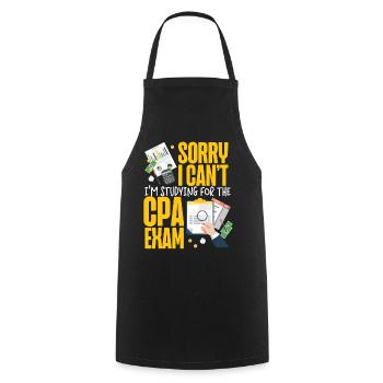 Accountant Bookkeeper Accounting - Cooking Apron - black - Front - AI Model Male 185 dark (185cm)
