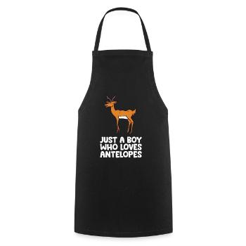 Juste un garçon qui aime les antilopes - Tablier de cuisine - noir - Devant - AI Model Male 185 dark (185cm)