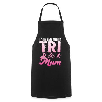 Laute Und Stolze Tri Mum Triathletin - Kochschürze - Schwarz - Vorne - AI Model Male 185 dark (185cm)