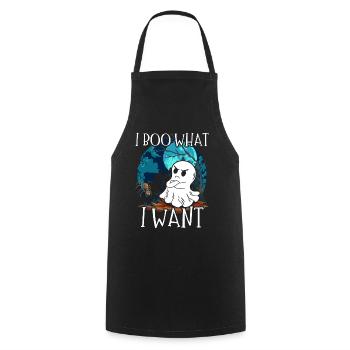 Je boo ce que je veux Grincheux fantôme effrayant Halloween - Tablier de cuisine - noir - Devant - AI Model Male 185 dark (185cm)
