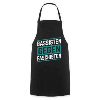 Bassisten gegen Rassisten Bassspieler gegen Rechts - Kochschürze - Schwarz - Vorne - AI Model Male 185 dark (185cm)
