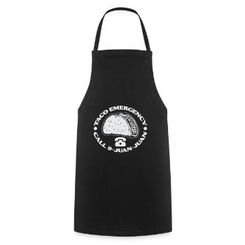 Tacos Taco mexicain Fast-food cadeau - Tablier de cuisine - noir - Devant - AI Model Male 185 dark (185cm)