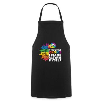 LGBT Human Human Rainbow Gift Idea - Cooking Apron - black - Front - AI Model Male 185 dark (185cm)
