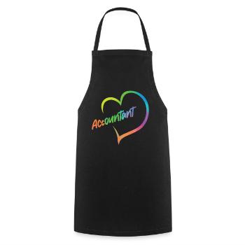Accountant Bookkeeper Accounting - Cooking Apron - black - Front - AI Model Male 185 dark (185cm)