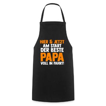 Vater Papi Papa - Kochschürze - Schwarz - Vorne - AI Model Male 185 dark (185cm)