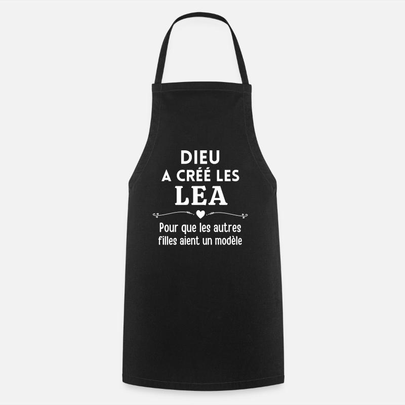 Léa, prénom Léa, anniversaire Léa - Tablier de cuisine - noir