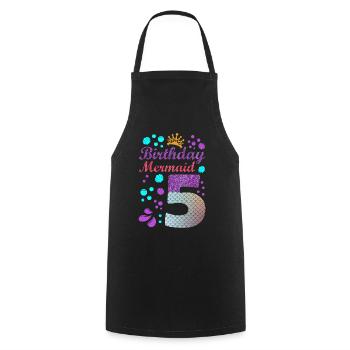 Birthday Mermaid 5 Shell Summer Vibe 5 - Cooking Apron - black - Front - AI Model Male 185 dark (185cm)