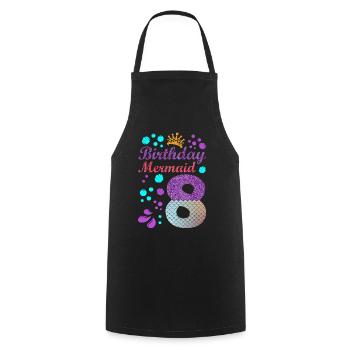 Birthday Mermaid 8 Shell Summer Vibe 8. - Cooking Apron - black - Front - AI Model Male 185 dark (185cm)