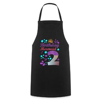 Birthday Mermaid 2 Shell Summer Vibe 2nd - Cooking Apron - black - Front - AI Model Male 185 dark (185cm)