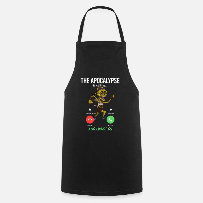 Apocalypse appelle Zombie Running Runner Halloween - Tablier de cuisine - noir