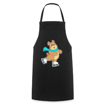 Bear Ice Skating Skates - Cooking Apron - black - Front - AI Model Male 185 dark (185cm)