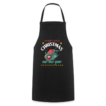 Christmas Santa Claus UFO - Cooking Apron - black - Front - AI Model Male 185 dark (185cm)