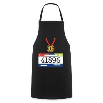Running Runner Half Marathon - Kochschürze - Schwarz - Vorne - AI Model Male 185 dark (185cm)