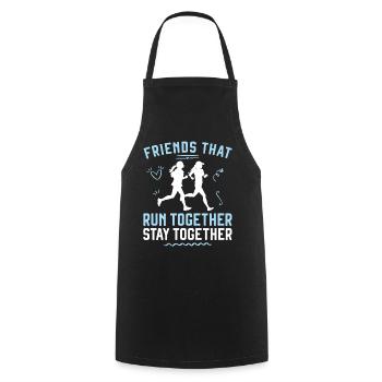 Running Runner Half Marathon - Cooking Apron - black - Front - AI Model Male 185 dark (185cm)