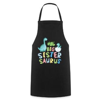 Big sister Saurus siblings Herbivore - Cooking Apron - black - Front - AI Model Male 185 dark (185cm)