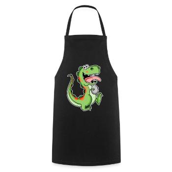 Dinosaur with Baby Dinosaur Egg - Cooking Apron - black - Front - AI Model Male 185 dark (185cm)
