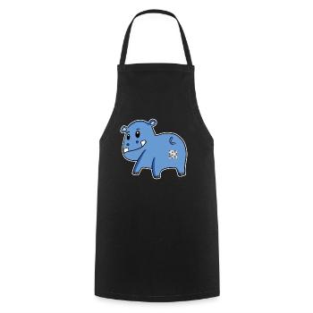 Hippo Ass - Hippopotamus Butt - Cooking Apron - black - Front - AI Model Male 185 dark (185cm)