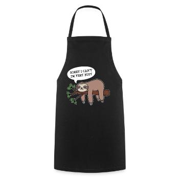 Jungle Animal Lazy Statement Sloth Sleeping - Cooking Apron - black - Front - AI Model Male 185 dark (185cm)