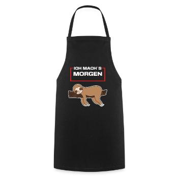 Hängematte Faultier Tier Statement Schlafen Faul - Kochschürze - Schwarz - Vorne - AI Model Male 185 dark (185cm)