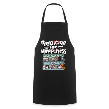 Ma pilule Happy Medicine Every Day - Tablier de cuisine - noir - Devant - AI Model Male 185 dark (185cm)