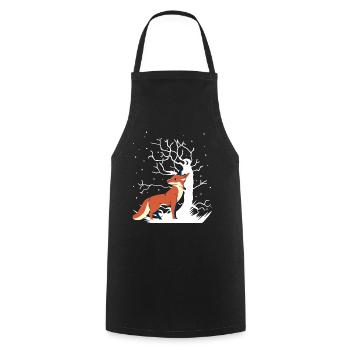 Fuchs Xmas Waldtiere Schnee Weihnachtsgeschenk - Kochschürze - Schwarz - Vorne - AI Model Male 185 dark (185cm)