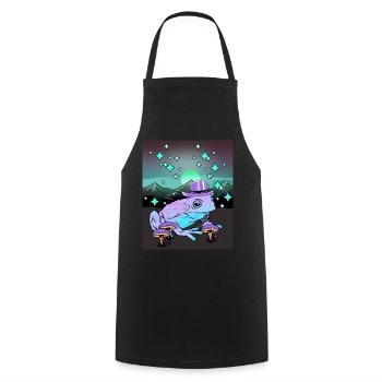 Nature Moon Wilderness Stars Magic Frog Amphibian - Cooking Apron - black - Front - AI Model Male 185 dark (185cm)