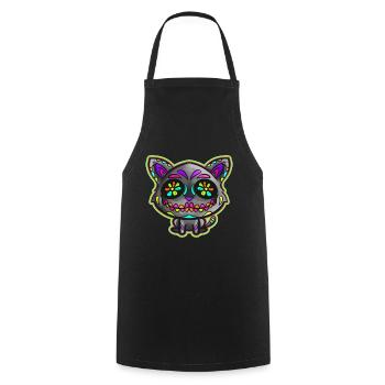 Cute Kawaii Dia des los muertos Cat Day of the Day - Kochschürze - Schwarz - Vorne - AI Model Male 185 dark (185cm)