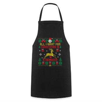 Tout ce que je veux, c’est un Noël moche et drôle - Tablier de cuisine - noir - Devant - AI Model Male 185 dark (185cm)